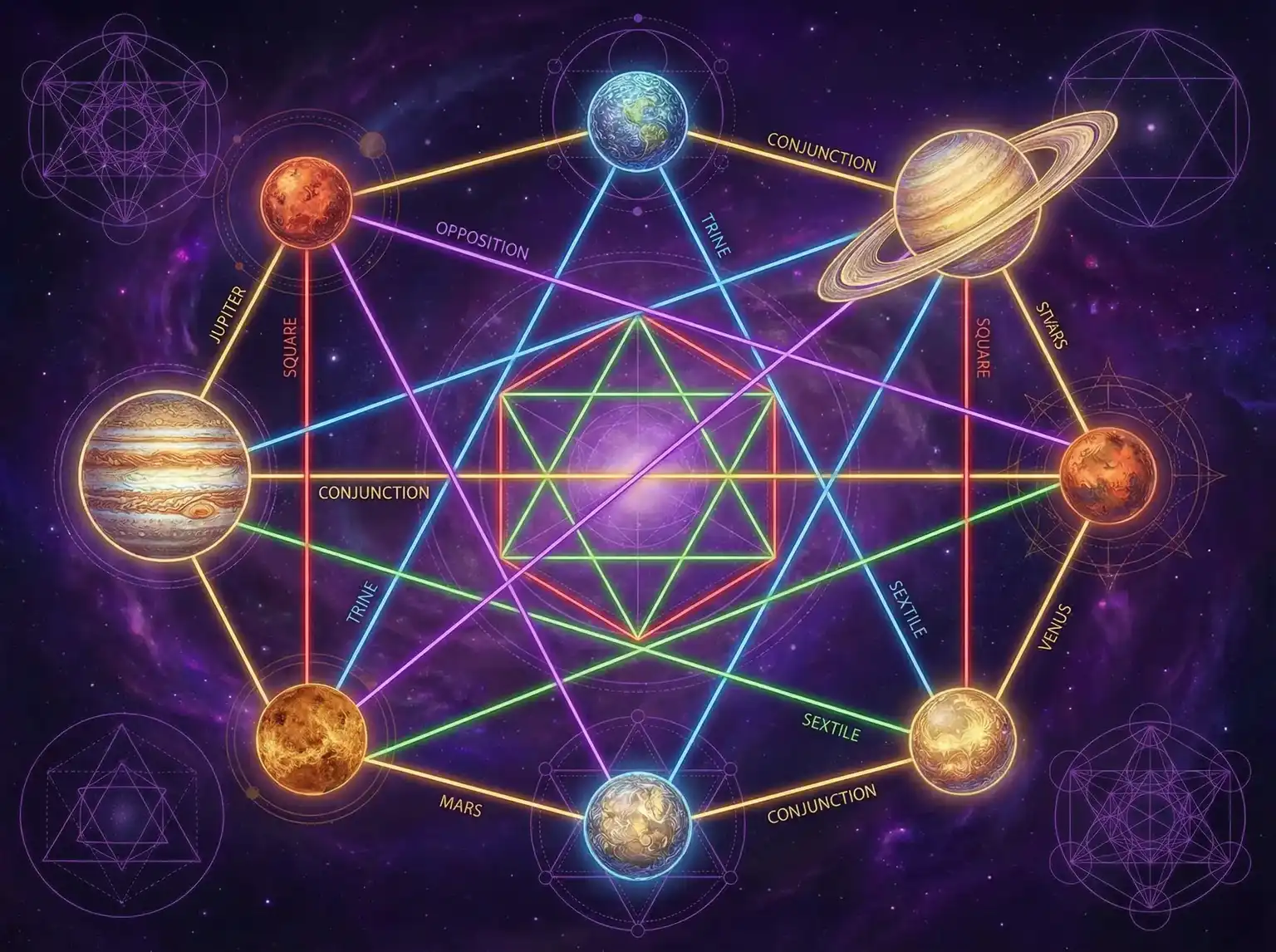 行星相位 - 每日吃瓜 | 占星学进阶知识